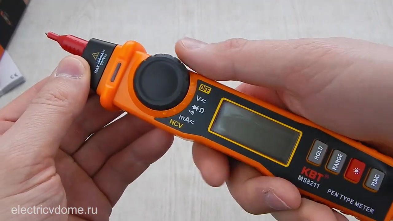 Встроенный щуп и переключатель режимов MS8211 КВТ