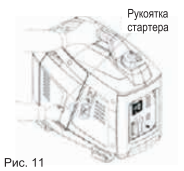 Заводской рисунок БИГ 2000 с показанной рукояткой ручного стартера