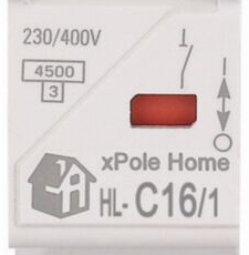 Точный фрагмент передней панели HL-C16/1: 230/400V, 4500, модель и красное окно